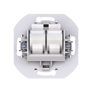 Розетка скрытой установки CADUCEUS ALING PRESTIGE с модулями Keystone 2хRJ12 6P6C cat. 3, двойная, телефонная, механизм
