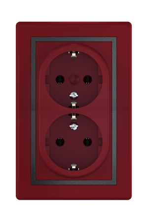 Розетка скрытой установки CADUCEUS ALING PRESTIGE, двойная, с заземлением, без шторок, с пластиковым основанием, 16А, 250В~