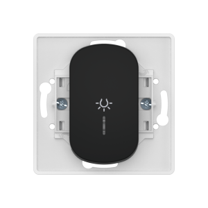 Выключатель скрытой установки CADUCEUS ALING EON, кнопочный с узкой клавишей, с символом «Свет», с индикацией, 10АХ, 250В~, механизм