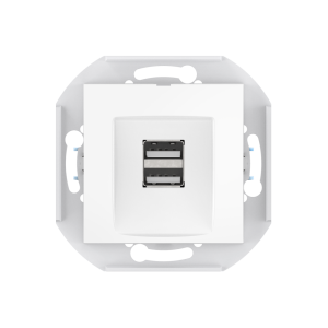 Розетка скрытой установки CADUCEUS ALING PRESTIGE двойная, USB, тип А, для зарядки устройств, 2,1А, 5В=, 250В~, механизм