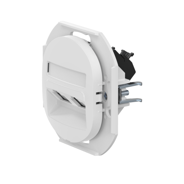 Встраиваемая двойная компьютерная розетка CADUCEUS ALING EON с модулями Keystone RJ45 8P8C, cat.5e, UTP, механизм