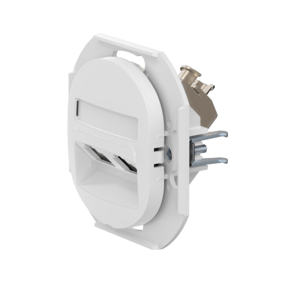 Встраиваемая двойная компьютерная розетка CADUCEUS ALING EON с модулями Keystone RJ45 8P8C cat.6 FTP, механизм