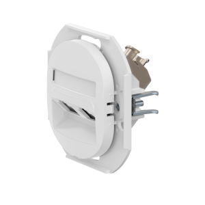 Встраиваемая двойная компьютерная розетка CADUCEUS ALING EON с модулями Keystone RJ45 8P8C cat.6 FTP, механизм