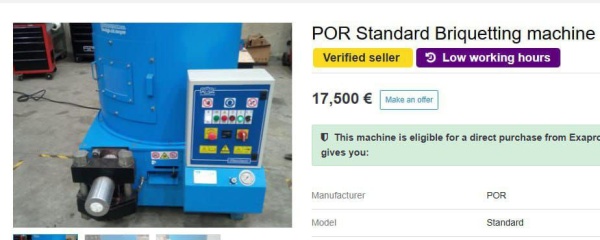 POR Ecomec для производства брикетов из опилок