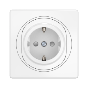Розетка встраиваемая CADUCEUS ALING EON с заземлением, со шторками, с керамическим основанием, 16А, 250В~
