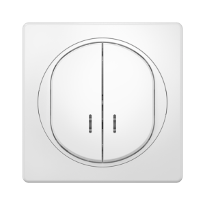 Двухклавишный встраиваемый выключатель CADUCEUS ALING EON с индикацией, 10АХ, 250В~