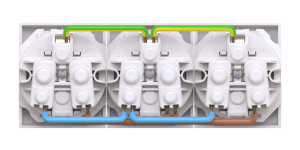 Розетка CADUCEUS ALING MODE электрическая, трехместная, модульная, для скрытой проводки, механизм, 16А, 250 В~