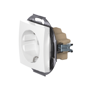 Розетка скрытой установки CADUCEUS ALING PRESTIGE, с заземлением, со шторками, с керамическим основанием, 16А, 250В~, механизм