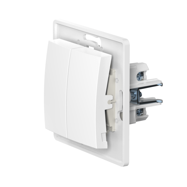 Выключатель скрытой установки CADUCEUS ALING PRESTIGE двухклавишный, проходной, 10АХ, 250В~, механизм