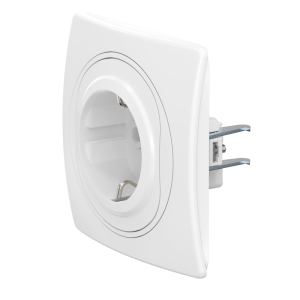 Розетка скрытой установки CADUCEUS ALING EON с заземлением, без шторок, с пластиковым основанием, 16А, 250В~