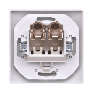 Розетка скрытой установки CADUCEUS ALING PRESTIGE двойная компьютерная с модулями Keystone RJ45 8P8C, cat.6, FTP