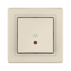 Выключатель скрытой установки CADUCEUS ALING PRESTIGE кнопочный, с символом «Свет», с индикацией, 10АХ, 250В~