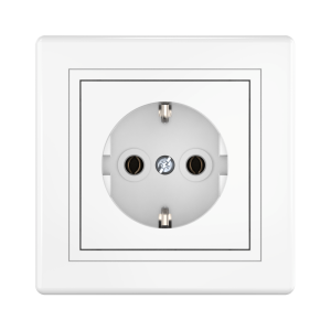 Розетка CADUCEUS ALING PRESTIGE скрытой установки с пластиковым основанием, с заземлением без шторок, 16А, 250В~