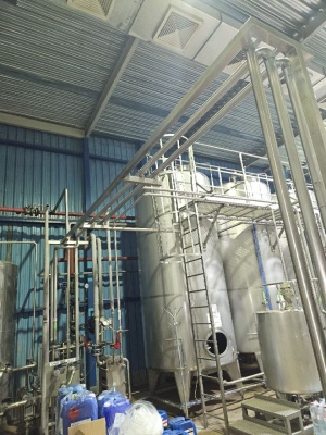Линия по производству газированных и негазированных напитков на базе прозрачных соков с консервантами, производительностью 10 000л/час