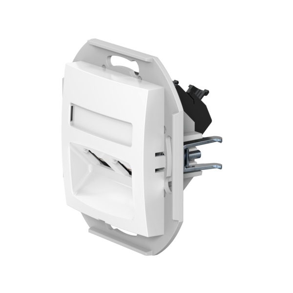 Розетка скрытой установки CADUCEUS ALING PRESTIGE двойная компьютерная с модулями Keystone RJ45 8P8C, cat.6, UTP, механизм