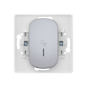 Выключатель скрытой установки CADUCEUS ALING EON, кнопочный, узкая клавиша, с символом «Звонок», с индикацией, 10А, 250В~, механизм