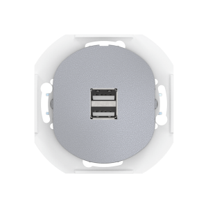 Розетка скрытой установки CADUCEUS ALING EON USB тип A для зарядки устройств, двойная, 2,1А, 5В=, 250В~, механизм