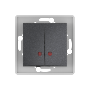 Выключатель скрытой установки CADUCEUS ALING PRESTIGE двухклавишный, с индикацией, 10АХ, 250В~, механизм