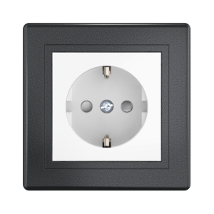 Розетка скрытой установки CADUCEUS ALING PRESTIGE, с заземлением, со шторками, с керамическим основанием, 16А, 250В~