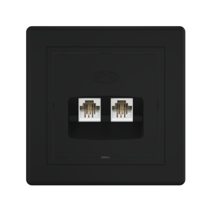 Розетка скрытой установки CADUCEUS ALING PRESTIGE, 2хRJ12 6P2C, двойная, телефонная