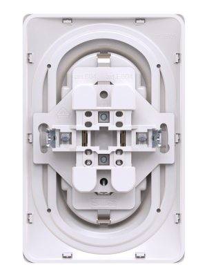 Розетка скрытой установки двойная CADUCEUS ALING EON с заземлением, без шторок, с пластиковым основанием, 16А, 250В~