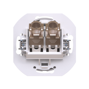 Встраиваемая двойная компьютерная розетка CADUCEUS ALING EON с модулями Keystone RJ45 8P8C cat.5e FTP, механизм