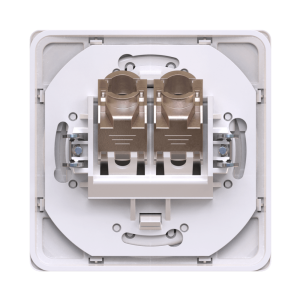 Розетка скрытой установки CADUCEUS ALING EON, двойная, компьютерная, с модулями Keystone RJ45 8P8C, cat.5e, FTP