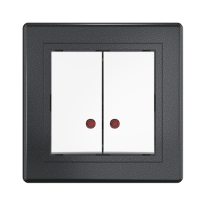 Выключатель скрытой установки CADUCEUS ALING PRESTIGE двухклавишный, с индикацией, 10АХ, 250В~