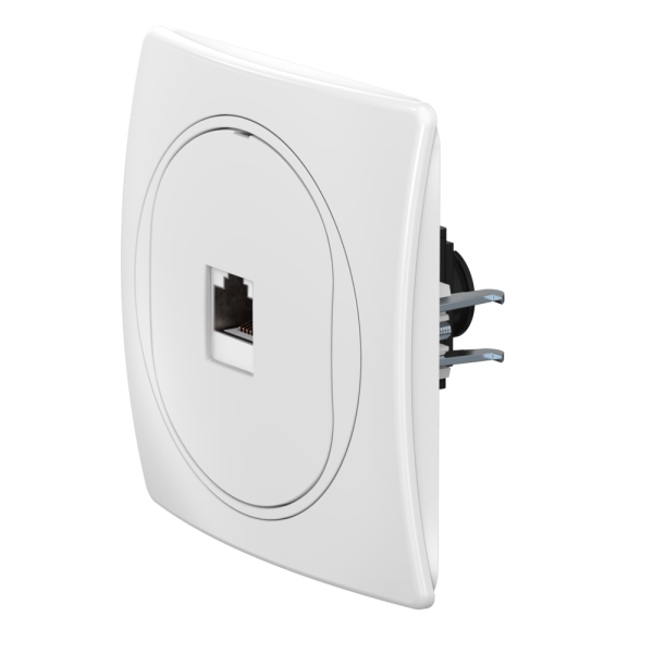 Розетка скрытой установки компьютерная CADUCEUS ALING EON с модулем Keystone RJ45 8P8C, cat.6A, FTP