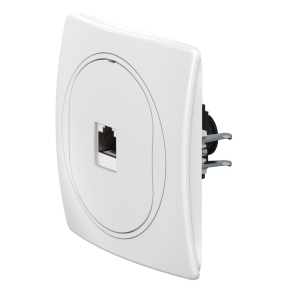 Розетка скрытой установки компьютерная CADUCEUS ALING EON с модулем Keystone RJ45 8P8C, cat.6A, FTP