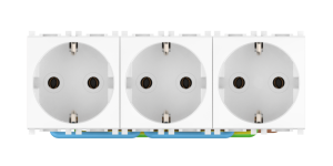 Розетка CADUCEUS ALING EXPERIENCE электрическая, трехместная, модульная, для скрытой проводки, механизм, 16А, 250 В~