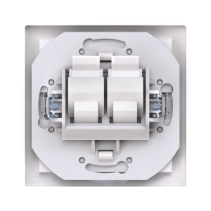 Розетка скрытой установки CADUCEUS ALING PRESTIGE с модулями Keystone 2хRJ12 6P6C cat. 3, двойная, телефонная
