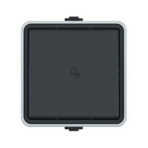 Выключатель одноклавишный кнопочный CADUCEUS ALING PROTECTA для открытой проводки, с символом «звонок», 10А, 250В~