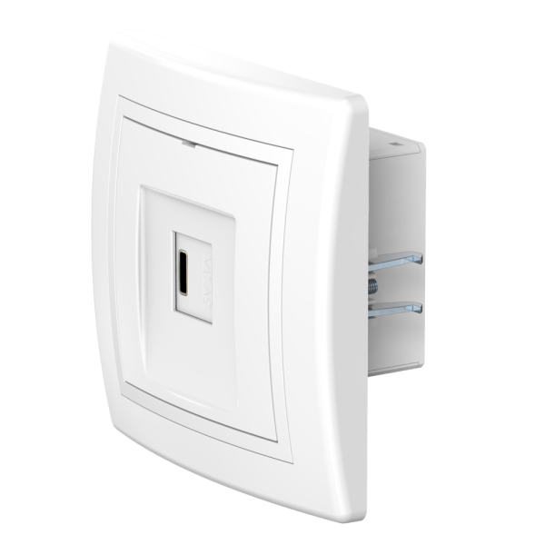 Розетка скрытой установки CADUCEUS ALING PRESTIGE USB, тип С, для зарядки 1-го устройства, 3А, 5В=, 250В~