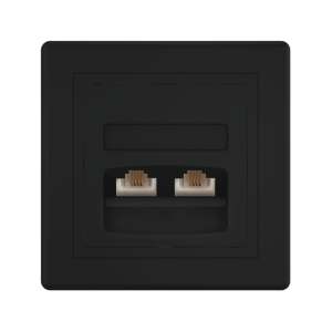 Розетка скрытой установки CADUCEUS ALING PRESTIGE с модулями Keystone 2хRJ12 6P4C, двойная, телефонная