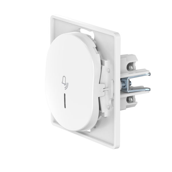 Выключатель скрытой установки CADUCEUS ALING EON, кнопочный, с символом «Звонок», с индикацией, 10А, 250В~, механизм