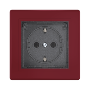 Встраиваемая розетка CADUCEUS ALING PRESTIGE с заземлением, без шторок, с крышкой, с пластиковым основанием, 16А, 250В~