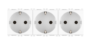 Розетка CADUCEUS ALING EXPERIENCE электрическая, трехместная, модульная, для скрытой проводки, механизм, 16А, 250 В~