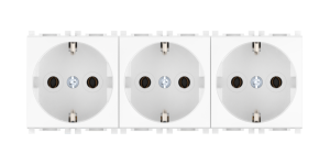 Розетка CADUCEUS ALING EXPERIENCE электрическая, трехместная, модульная, для скрытой проводки, механизм, 16А, 250 В~