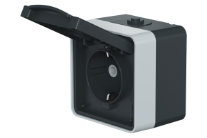 Розетка электрическая CADUCEUS ALING PROTECTA для открытой проводки, без шторок, с крышкой, 16А, 250В~