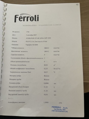 парогенератор (котёл газовый) ferroli