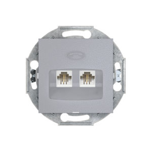Розетка скрытой установки CADUCEUS ALING PRESTIGE 2хRJ12 6P2C двойная, телефонная, механизм