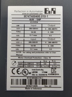 Частотные преобразователи B&R 8I74T400400.010-1