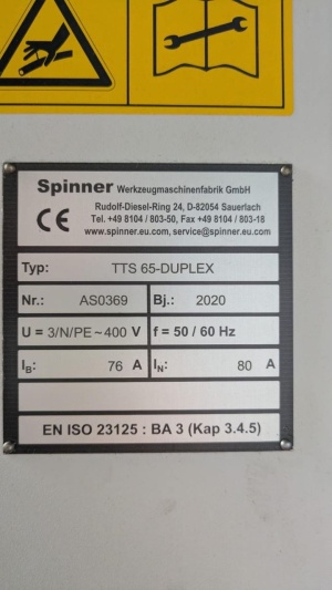 Токарно-фрезерный центр ЧПУ SPINNER TTS 65-Duplex