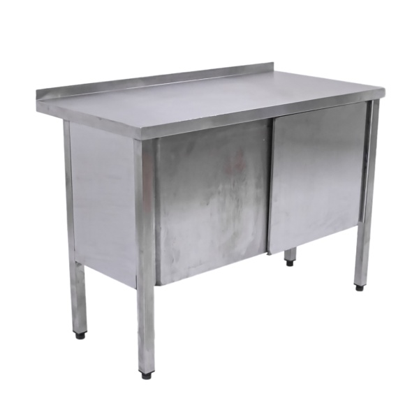 Стол-тумба из нержавеющей стали 1200x600x850 купе, борт