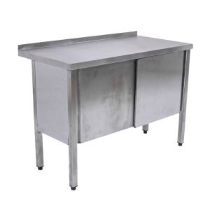 Стол-тумба из нержавеющей стали 1200x600x850 купе, борт