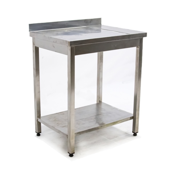 Стол производственный с бортом 800х600х950 труба, полка