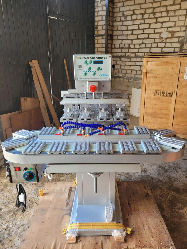 Новый тампопечатный станок FUFA F-P150C4R 4 цвета
