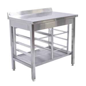 Стол производственный с бортом 900х600х850 труба, полка