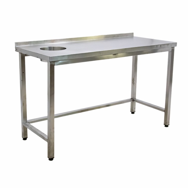 Стол производственный с отв. для отходов 1400х600х850 борт, труба, обвязка